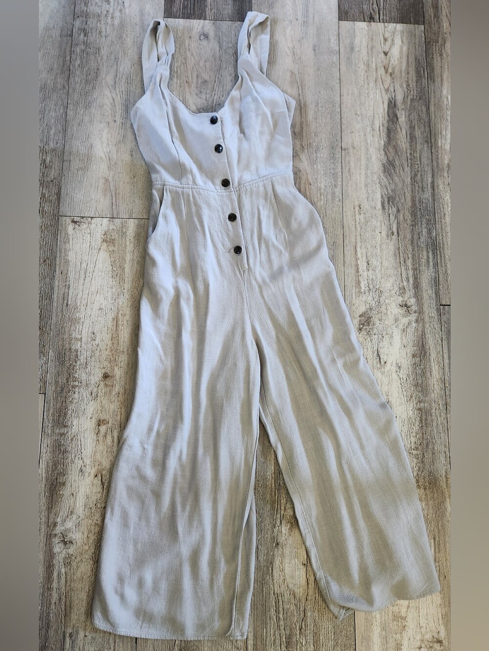 One Love Los Angeles Button Front Tie Back Jumpsuit